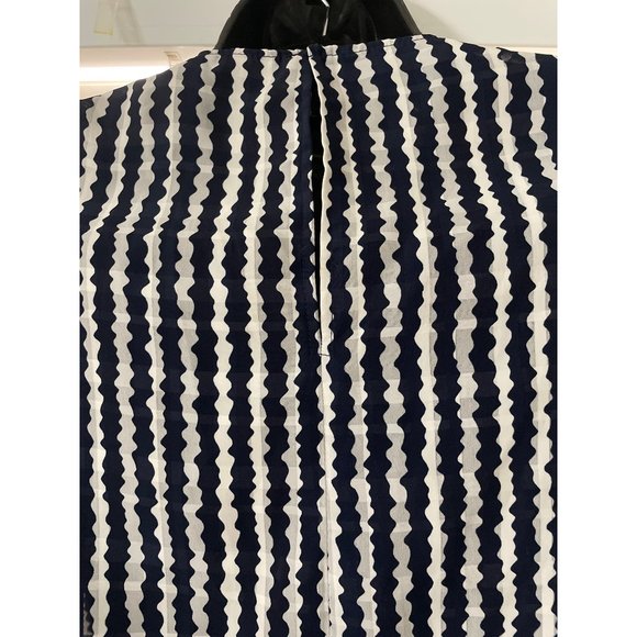 TopShop 4 Cold Shoulder Navy Striped Cold Shoulder Blouse - Picture 3 of 4